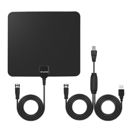 Ultra-thin Indoor HD Digital TV Antenna with 50 Miles Long Range Amplifier(Black) by buy2fix