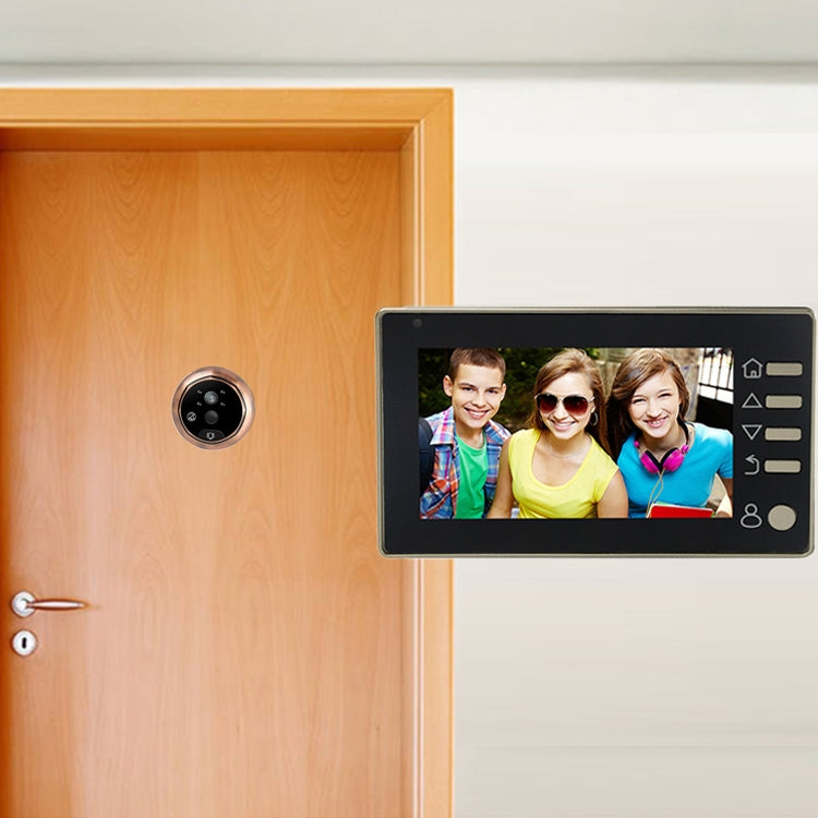 M4300D 4.3 inch TFT Color Display Screen 3.0MP Security Camera Video Smart Doorbell, Support TF Card (32GB Max) & Night Vision & Motion Detection (Gold) by buy2fix