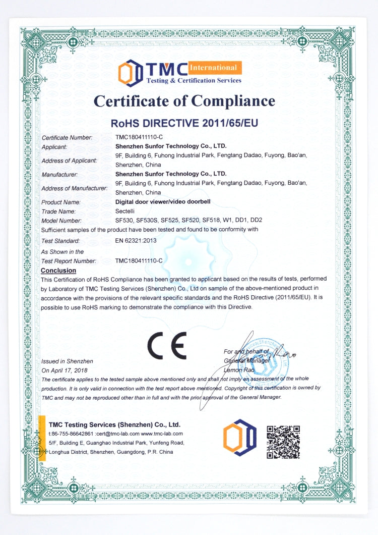 SNDD2 3.0 inch Screen 1.0MP Security Camera Digital Peephole Door Viewer, Support Infrared Night Vision by buy2fix