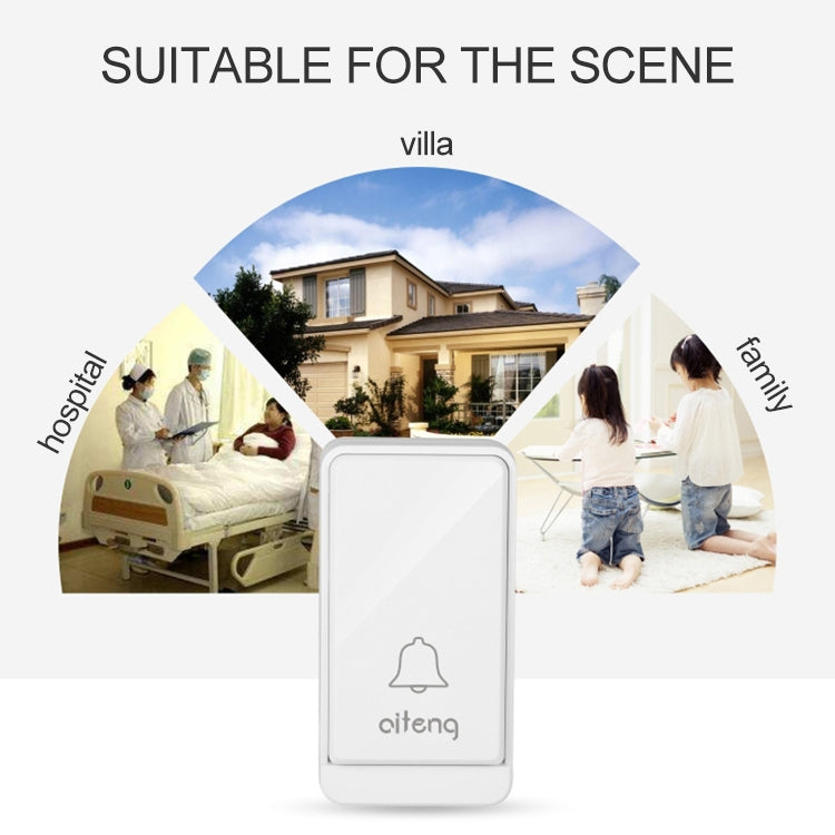 AITENG V026J Wireless Batteryless WIFI Doorbell, US Plug by AITENG