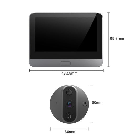 R9 4.3 inch WiFi Smart Video Visual Electronic Peephole Doorbell (Black) by buy2fix