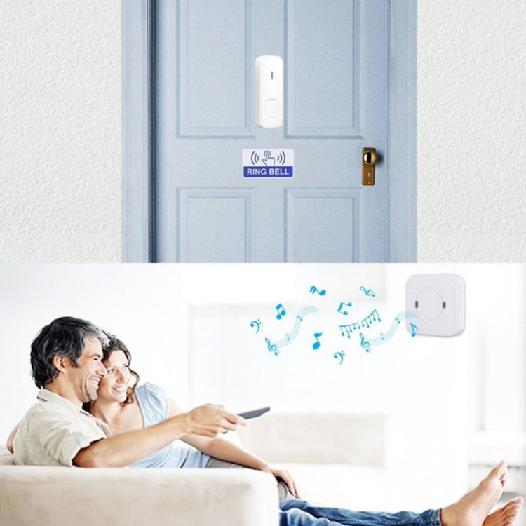 P6 110dB Wireless IP55 Waterproof Low Power Consumption WiFi Doing-dong Doorbell Receiver, Receiver Distance: 300m, EU Plug(White) by buy2fix