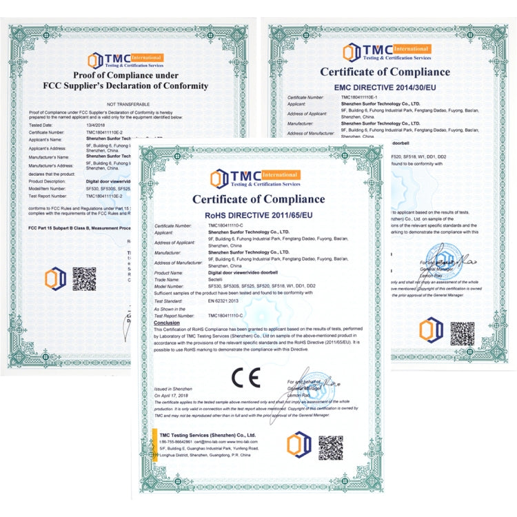 DD3 2.4 inch TFT Screen 0.3MP Security Digital Door Viewer, Support Infrared Night Vision & 90 Degrees Wide Angle (Black) by buy2fix