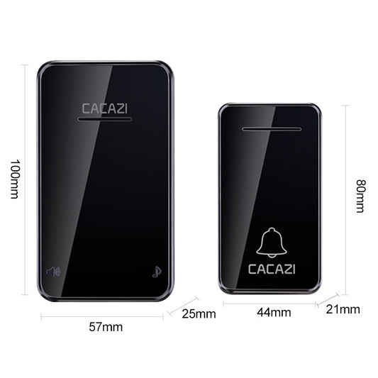CACAZI FA8 Self-Powered Wireless Doorbell, US Plug(Black) by CACAZI