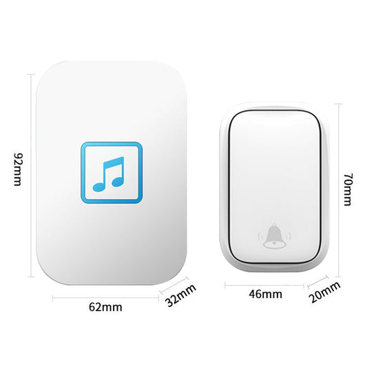 CACAZI FA86 Self-Powered Smart Home Wireless Doorbell, US Plug(White) by CACAZI