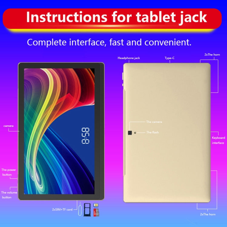 M101 4G LTE Tablet PC, 14.1 inch, 4GB+128GB, Android 8.1 MTK6797 Deca Core 2.1GHz, Dual SIM, Support GPS, OTG, WiFi, BT(Blue) by buy2fix