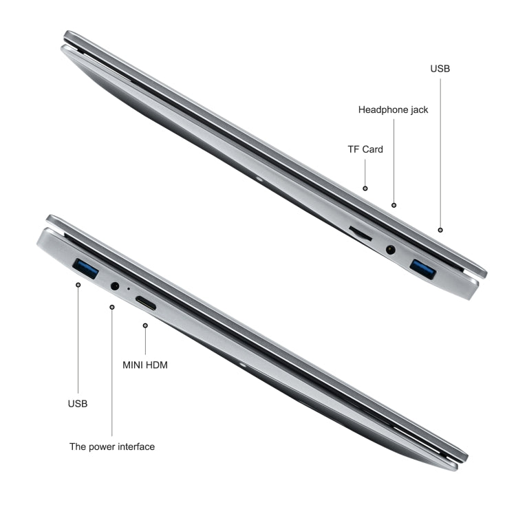 HONGSAMDE HSD1509 Notebook, 15.6 inch, 16GB+512GB, Windows 11 Intel Celeron N5095 Quad Core, Support TF Card & WiFi & BT & HDMI, US Plug (Silver Grey) by Hongsamde