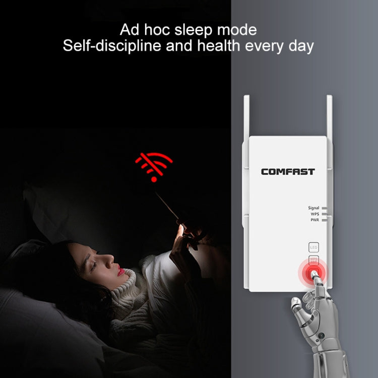COMFAST CF-AC2100 2100Mbps Wireless WIFI Signal Amplifier Repeater Booster Network Router with 4 Antennas, UK Plug by COMFAST