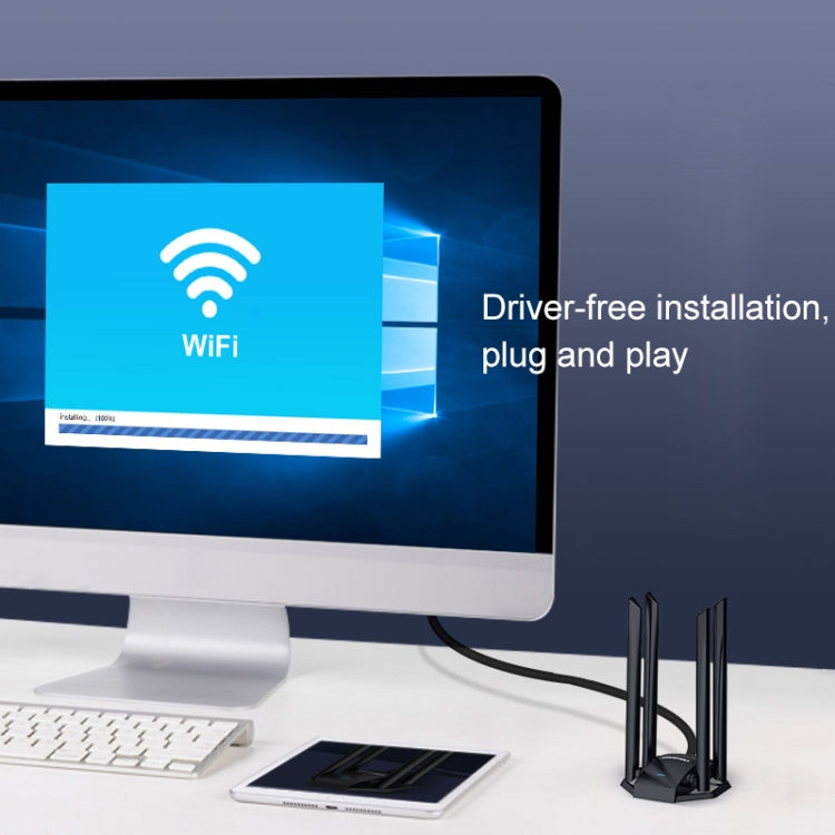 COMFAST CF-WU785AC 1300Mbps Dual-band Wifi USB Network Adapter with 4 Antennas by COMFAST