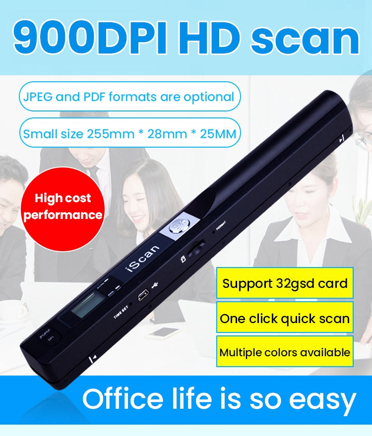 iScan01 Mobile Document Handheld Scanner with LED Display, A4 Contact Image Sensor(Red) by buy2fix