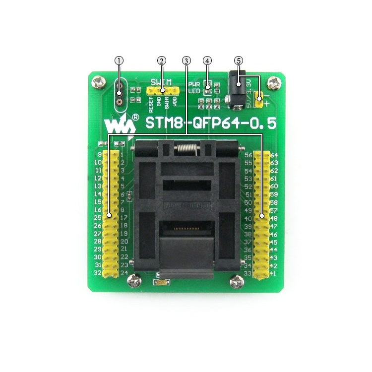 Waveshare STM8-QFP64-0.5, Programmer Adapter by Waveshare