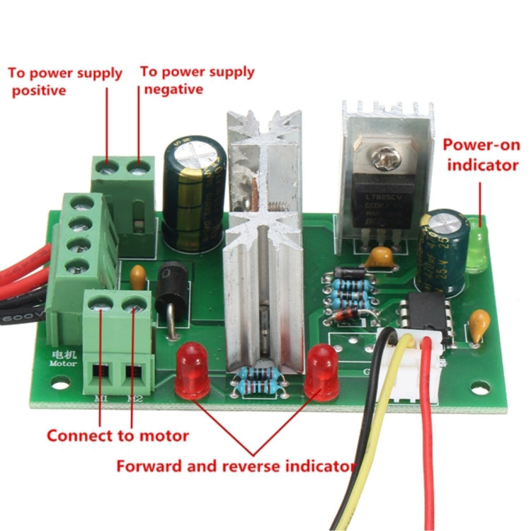 LDTR-WG0266 DC 6-30V 200W 16KHz PWM Motor Speed Controller Regulator Reversible Control Forward/Reverse Switch (Green) by buy2fix