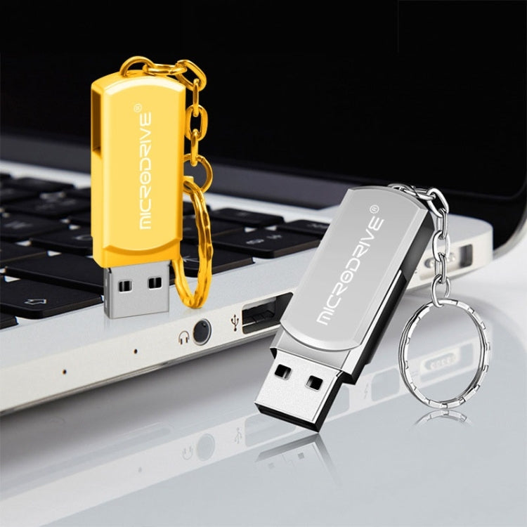 MicroDrive 128GB USB 2.0 Creative Personality Metal U Disk with Keychain (Gold) by MicroDrive