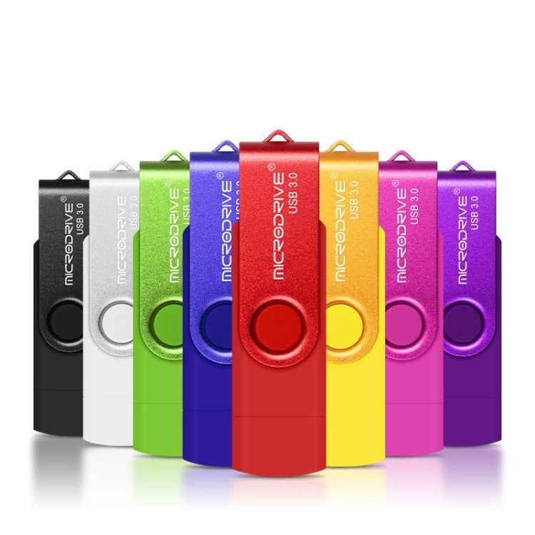 MicroDrive 16GB USB 3.0 Android Phone & Computer Dual-use Rotary Metal U Disk (Green) by MicroDrive