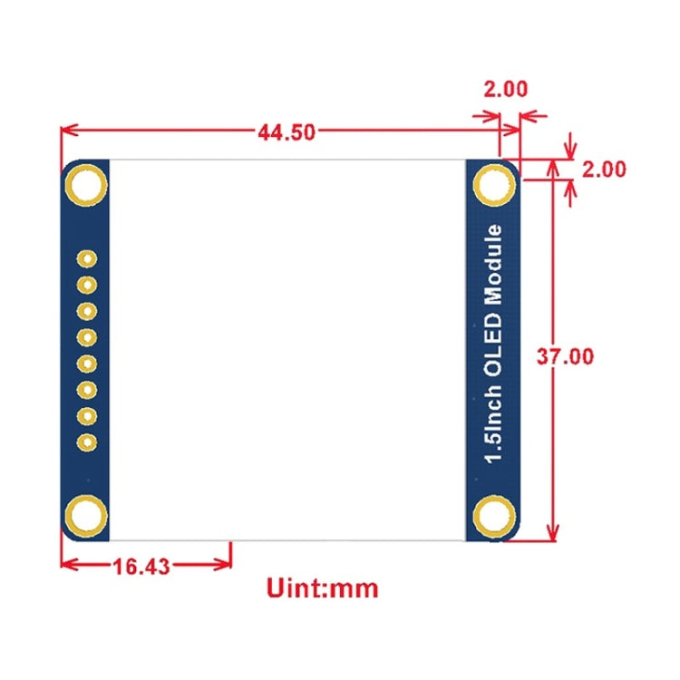 Waveshare General 1.5 inch 128x128 OLED Display Module, SPI/I2C interface by Waveshare
