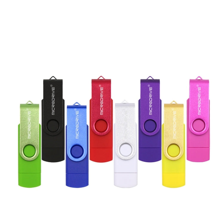 MicroDrive 32GB USB 2.0 Mobile Computer Dual-use Rotating OTG Metal U Disk (Red) by MicroDrive