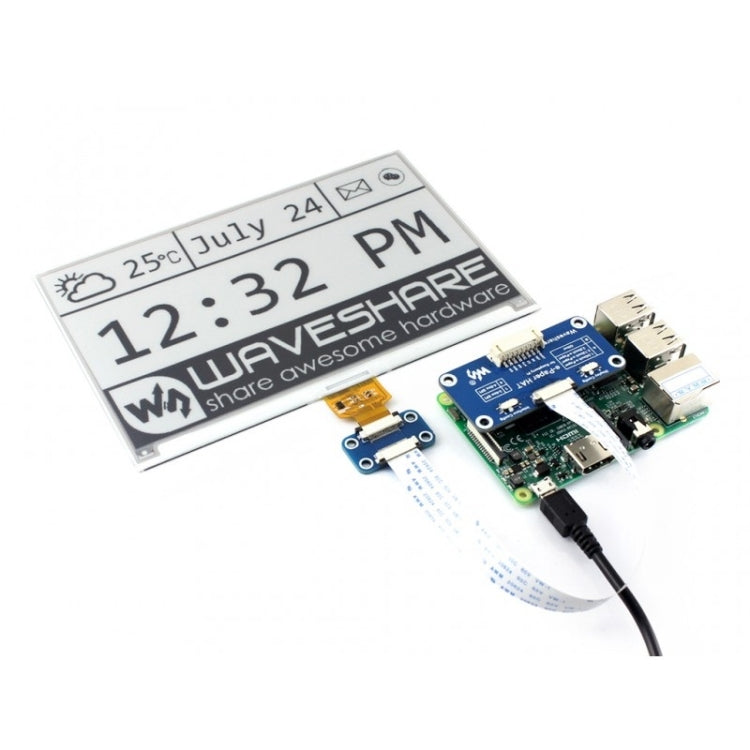 Waveshare 7.5 inch 800x400 Pixel E-Ink Display HAT for Raspberry Pi by Waveshare