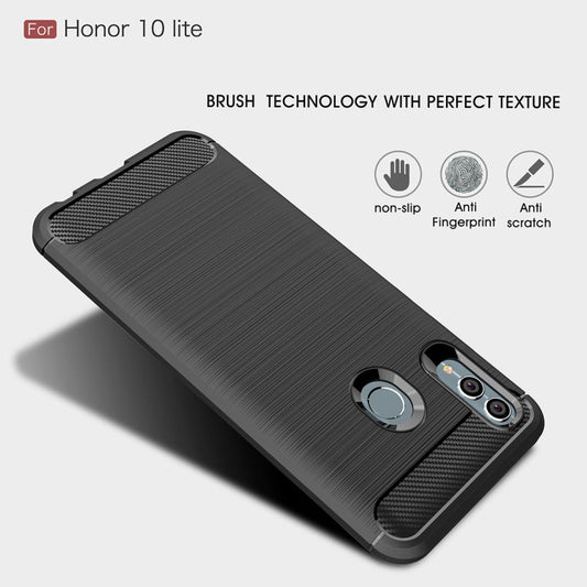 Carbon Fiber Texture TPU Shockproof Case For Huawei Honor 10 Lite / P Smart 2019 by buy2fix