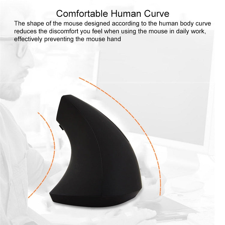 Battery Version Wireless Mouse Vertical 2.4GHz Optical Mouse (Black) by buy2fix