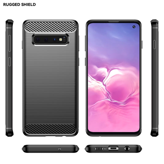 Brushed Texture Carbon Fiber TPU Case for Galaxy S10 by buy2fix