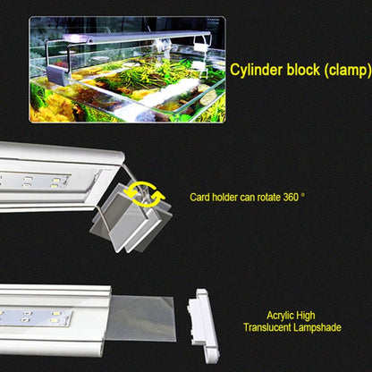 XY-30K Aquarium Glass Fish Tank LED Aquatic Bracket Lamp, US Plug(White Blue) - Fish Tanks & Accessories by buy2fix | Online Shopping UK | buy2fix