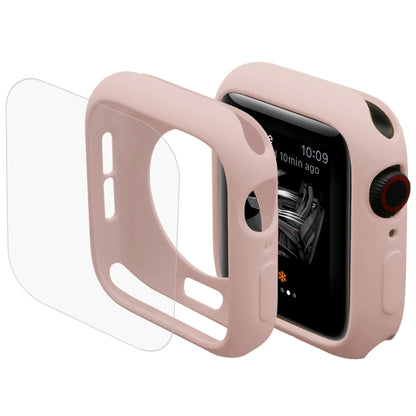 ENKAY Hat-Prince 2 in 1 TPU Semi-clad Protective Shell + 3D Full Screen PET Curved Heat Bending HD Screen Protector for Apple Watch Series 5 & 4 40mm(Pink) - Watch Cases by ENKAY | Online Shopping UK | buy2fix