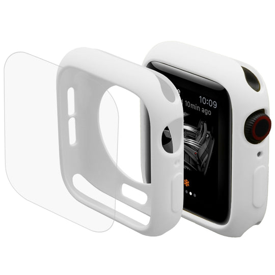 ENKAY Hat-Prince 2 in 1 TPU Semi-clad Protective Shell + 3D Full Screen PET Curved Heat Bending HD Screen Protector for Apple Watch Series 6 / 5 / 4 / SE3 / 2 / 1 40mm(White)