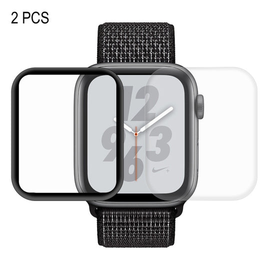2 PCS ENKAY Hat-Prince 3D Full Screen PET + 3D Full Screen Electroplating PET Curved Heat Bending HD Screen Protector For Apple Watch Series 6 / 5 / 4 / Watch SE 44mm
