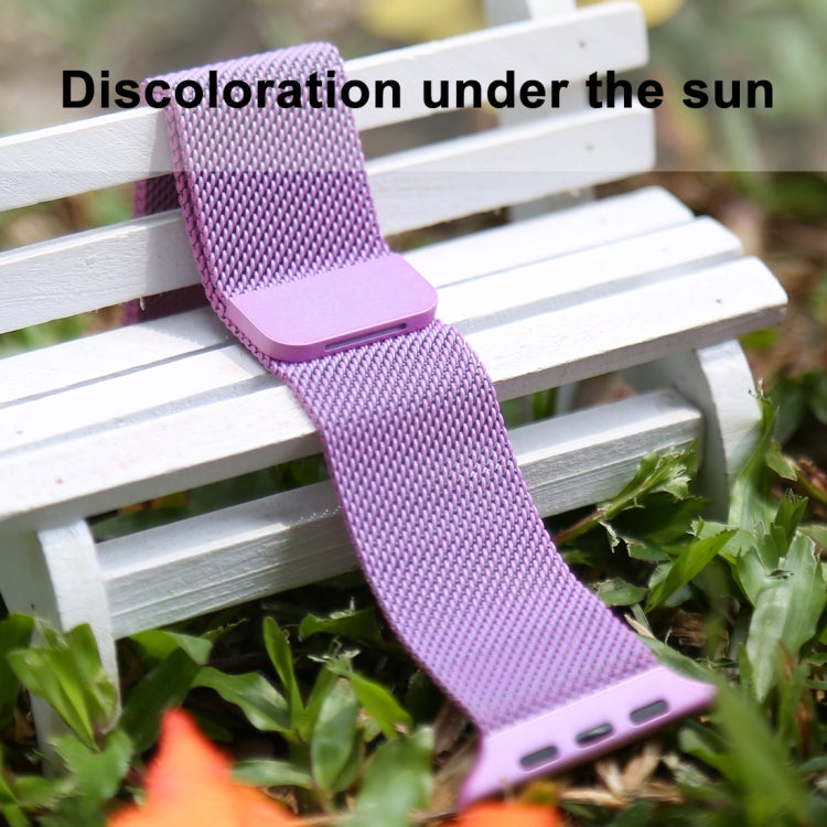 For Apple Watch Series 7 41mm / 6 & SE & 5 & 4 40mm / 3 & 2 & 1 38mm Color-changing Magnetic Nylon Watch Band (Pink) by buy2fix