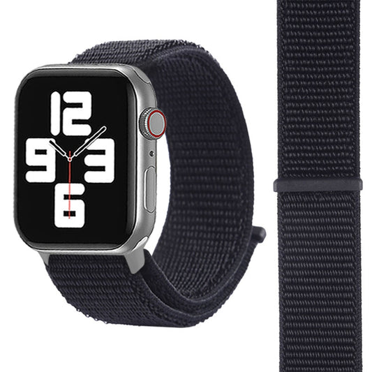 For Apple Watch 46mm / 49mm / 45mm / 44mm Simple Fashion Nylon Watch Band with Magic Stick(Black) by buy2fix
