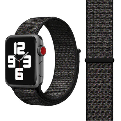 For Apple Watch 46mm / 49mm / 45mm / 44mm Simple Fashion Nylon Watch Band with Magic Stick(Nightfall Black) by buy2fix
