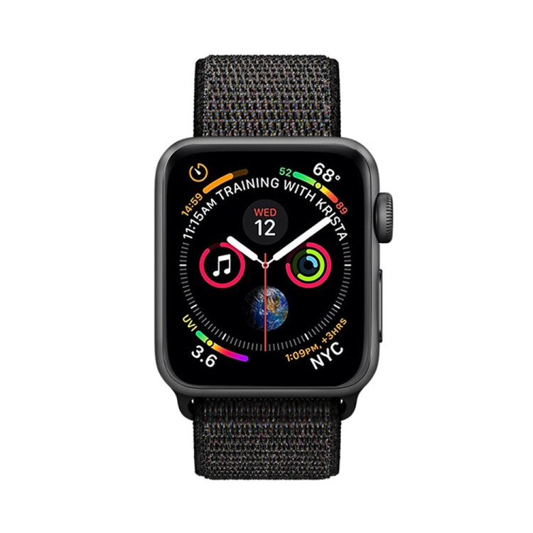 For Apple Watch 46mm / 49mm / 45mm / 44mm Simple Fashion Nylon Watch Band with Magic Stick(Nightfall Black) by buy2fix