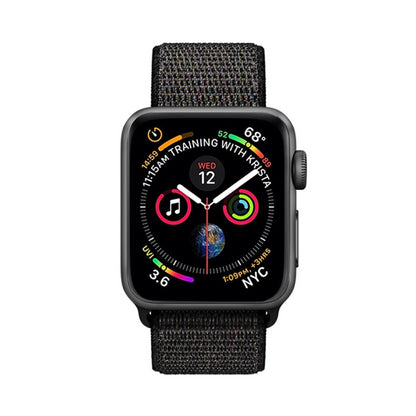 For Apple Watch 46mm / 49mm / 45mm / 44mm Simple Fashion Nylon Watch Band with Magic Stick(Nightfall Black) by buy2fix