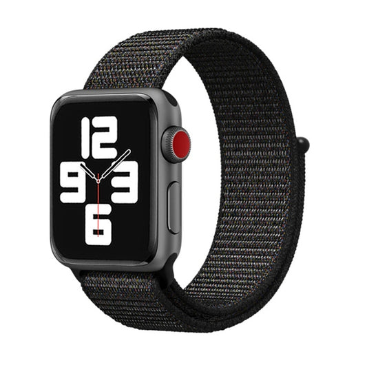 For Apple Watch 46mm / 49mm / 45mm / 44mm Simple Fashion Nylon Watch Band with Magic Stick(Nightfall Black) by buy2fix