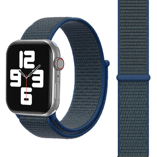 For Apple Watch 46mm / 49mm / 45mm / 44mm Simple Fashion Nylon Watch Band with Magic Stick(Dark Blue) by buy2fix