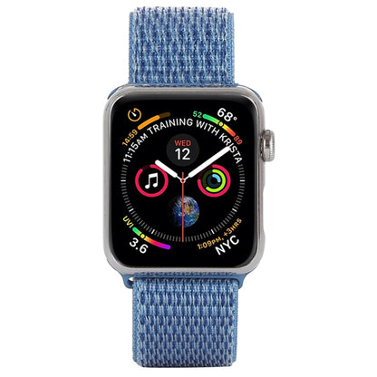 For Apple Watch 46mm / 49mm / 45mm / 44mm Simple Fashion Nylon Watch Band with Magic Stick(Peacock Blue) by buy2fix