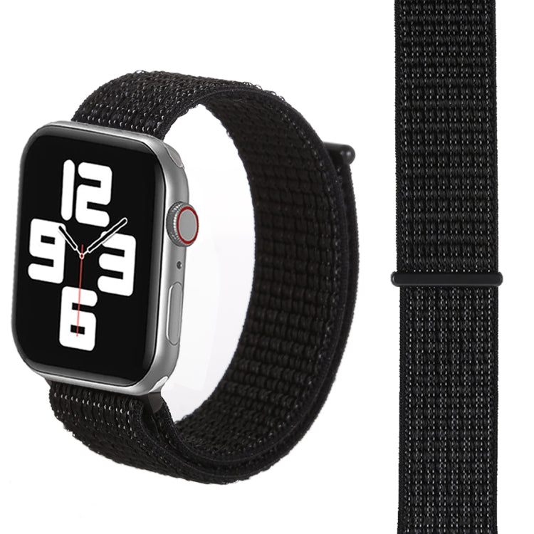 For Apple Watch 46mm / 49mm / 45mm / 44mm Simple Fashion Nylon Watch Band with Magic Stick(Nightfall Black) by buy2fix