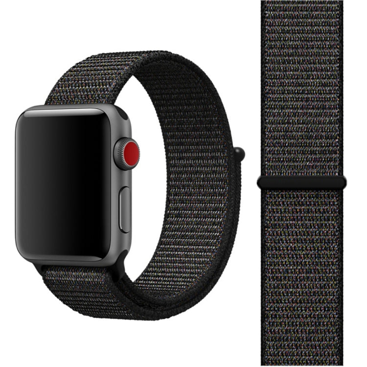 For Apple Watch 42mm / 41mm / 40mm / 38mm Simple Fashion Nylon Watch Band with Magic Stick(Nightfall Black) by buy2fix
