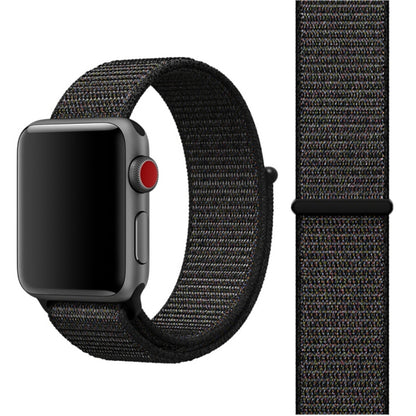 For Apple Watch 42mm / 41mm / 40mm / 38mm Simple Fashion Nylon Watch Band with Magic Stick(Nightfall Black) by buy2fix