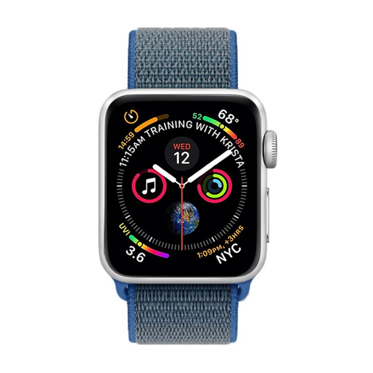 For Apple Watch 42mm / 41mm / 40mm / 38mm Simple Fashion Nylon Watch Band with Magic Stick(Dark Blue) by buy2fix