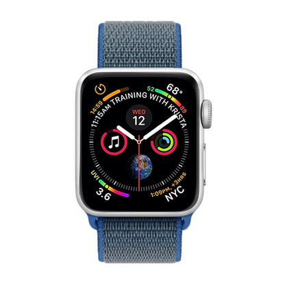 For Apple Watch 42mm / 41mm / 40mm / 38mm Simple Fashion Nylon Watch Band with Magic Stick(Dark Blue) by buy2fix