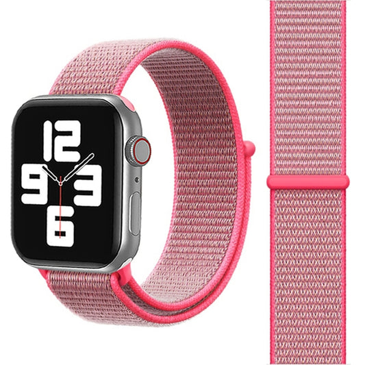 For Apple Watch 42mm / 41mm / 40mm / 38mm Simple Fashion Nylon Watch Band with Magic Stick(Pink Light) by buy2fix