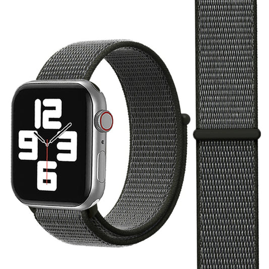 For Apple Watch 42mm / 41mm / 40mm / 38mm Simple Fashion Nylon Watch Band with Magic Stick(Grey) by buy2fix