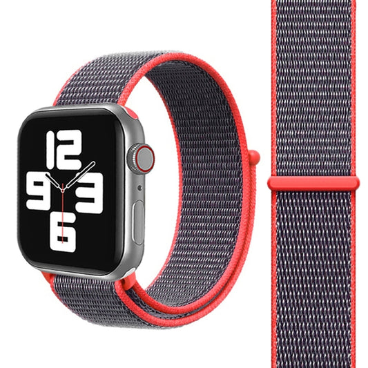 For Apple Watch 42mm / 41mm / 40mm / 38mm Simple Fashion Nylon Watch Band with Magic Stick(Magenta) by buy2fix