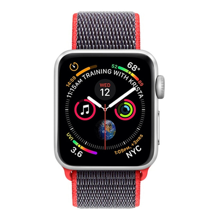 For Apple Watch 42mm / 41mm / 40mm / 38mm Simple Fashion Nylon Watch Band with Magic Stick(Magenta) by buy2fix