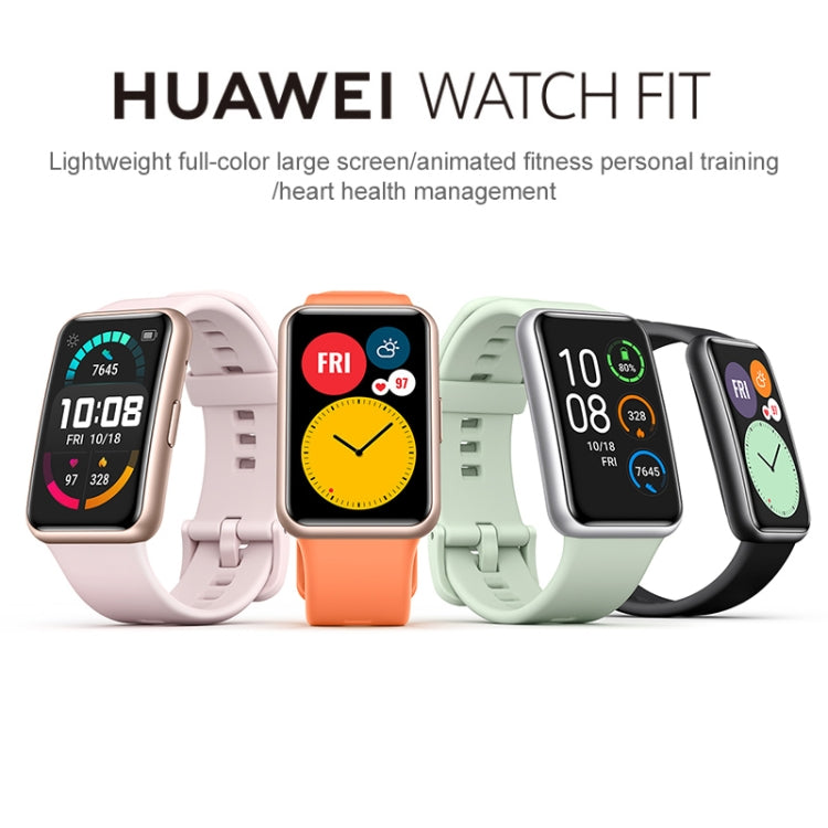 Original Huawei WATCH FIT Smart Watch, Elegant Version, 1.64 inch Amoled Color Screen, Stainless Steel Frame, with Fluorine Rubber Strap, 50 Meter Waterproof, Support 10 Day Endurance & Fast Charging  ... eart Rate / Sleep / Blood Oxygen Monitoring(White) - Wearable Devices by Huawei | Online Shopping UK | buy2fix