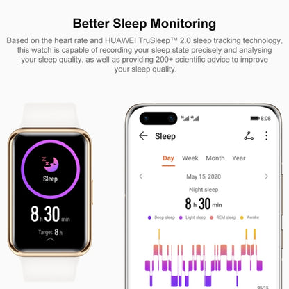 Original Huawei WATCH FIT Smart Watch, Elegant Version, 1.64 inch Amoled Color Screen, Stainless Steel Frame, with Fluorine Rubber Strap, 50 Meter Waterproof, Support 10 Day Endurance & Fast Charging  ... eart Rate / Sleep / Blood Oxygen Monitoring(White) - Wearable Devices by Huawei | Online Shopping UK | buy2fix