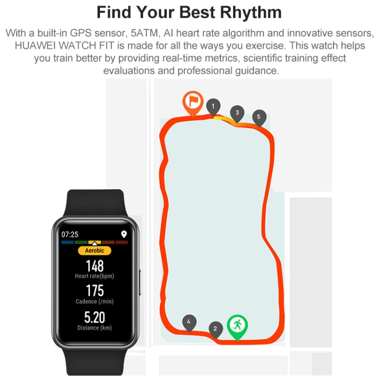 Original Huawei WATCH FIT Smart Watch, Elegant Version, 1.64 inch Amoled Color Screen, Stainless Steel Frame, with Fluorine Rubber Strap, 50 Meter Waterproof, Support 10 Day Endurance & Fast Charging  ... eart Rate / Sleep / Blood Oxygen Monitoring(White) - Wearable Devices by Huawei | Online Shopping UK | buy2fix