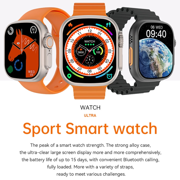 WIWU SW01 Ultra 1.9 inch IPS Screen IP68 Waterproof Bluetooth Smart Watch, Support Heart Rate Monitoring (Black) - Smart Watches by WIWU | Online Shopping UK | buy2fix