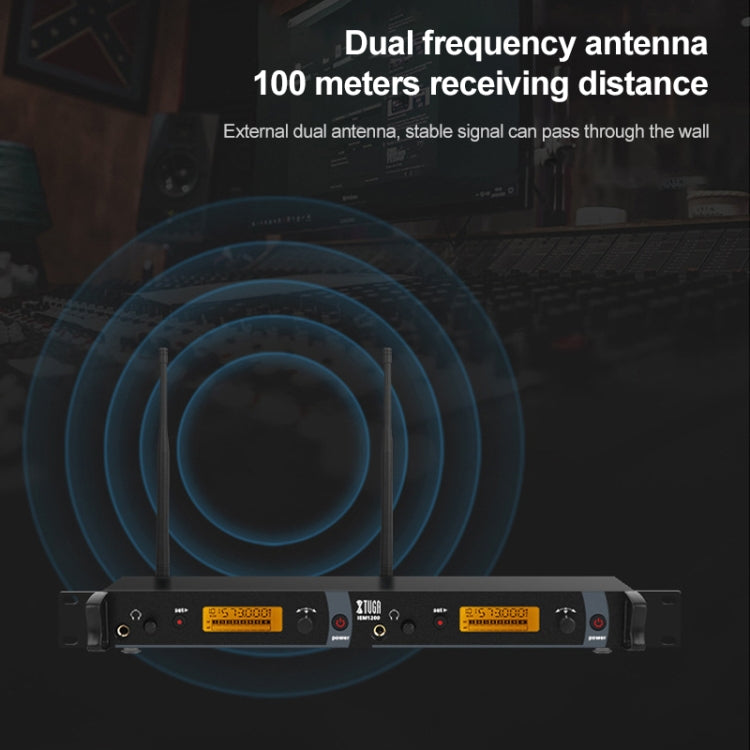 XTUGA IEM1200 Wireless Transmitter 4 Bodypack Stage Singer In-Ear Monitor System (UK Plug) by XTUGA